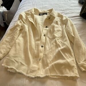 Zara white jean jacket - this is white not cream size small